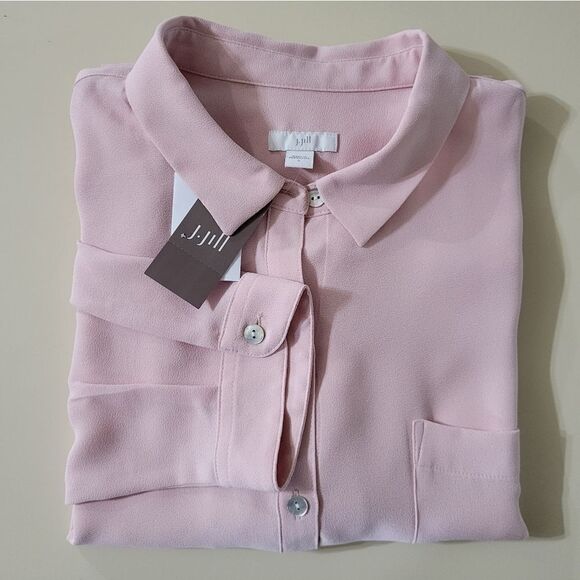 J. Jill Rosewater Pink Button-Down Long Sleeve Blouse - Picture 14 of 14